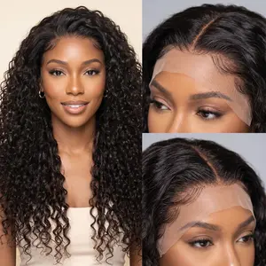 Sinmoc 20 Inch Afro Small Curly Wig, 13x4 Handmade Lace Front Wig with Rear Elastic Net, Multi Clips Glueless Curly Wig