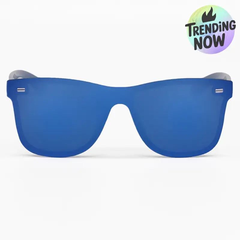 Sustainable Future - Navy Blue -  Tangle Free Square Wayfarer Sunglasses - Certified Shatter-Resistant Lenses - UV400 - For Women & Men