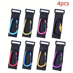4PC D-type Non Lock Special Adjustable Strap Hook for Electric Vehicle, Punch Free Bicycle Pedal Motorcycle Helmet Multi-function Universal Front Hook