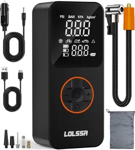 150PSI Cordless Air Pump, Smart Portable Tire Inflator w/ Touchscreen  Auto Shut-Off, LED Light for Car & Motorcycle