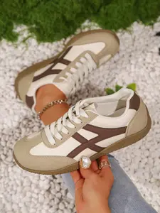 Women's Elegant Lightweight Commuter Fashion Sneakers, Stylish Low-Top Design with Colorblock Stitching, Perfect for Work and Weekend Wear