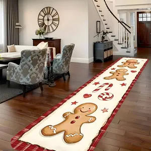 Stylish Gingerbread Man runner carpet with exceptional velvet comfort. Professional-grade printing technology creates stunning visuals. Great for bedroom, kitchen decoration. Anti-slip backing, machine-friendly. Perfect for home decoration.