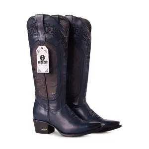 Joss WR Palermo – Genuine Leather Cowboy Boot for Women in Navy Color | Marie RT Last | Leather Sole