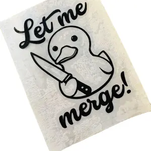 Let Me Merge! Duck/Jeep/Knife Decal - Unique Design for Personalization Window - Funny Decal for Car Truck SUVs