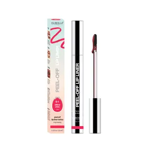 Olibolla 5Pcs Peel Off Lip Liner Stain Set Long Lasting Smudge Proof Waterproof Nude Matte Lip Tint Non Fading 24H Color Hold Cosmetic eyeliner