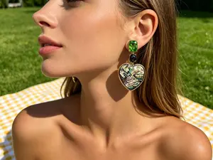 Oriental Heritage Abalone Shell Heart Drop Earrings, Spiritual Energy Jewelry for Daily Calm & Aura Alignment, Vintage Style for Date Night, Work & Special Occasions