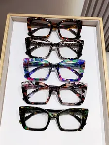 5-Piece Set Simple Daily Use Blue Light Blocking Glasses, Large Frame Fashion Eyewear, Stylish Square Frames, Suitable for Men and Women, Ideal for Students