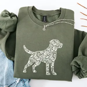 Labrador Retriever Sweatshirt - Lab Mama Shirt, Labrador Lover Gift, Yellow & Chocolate Lab Mom Crewneck Cotton Fabric