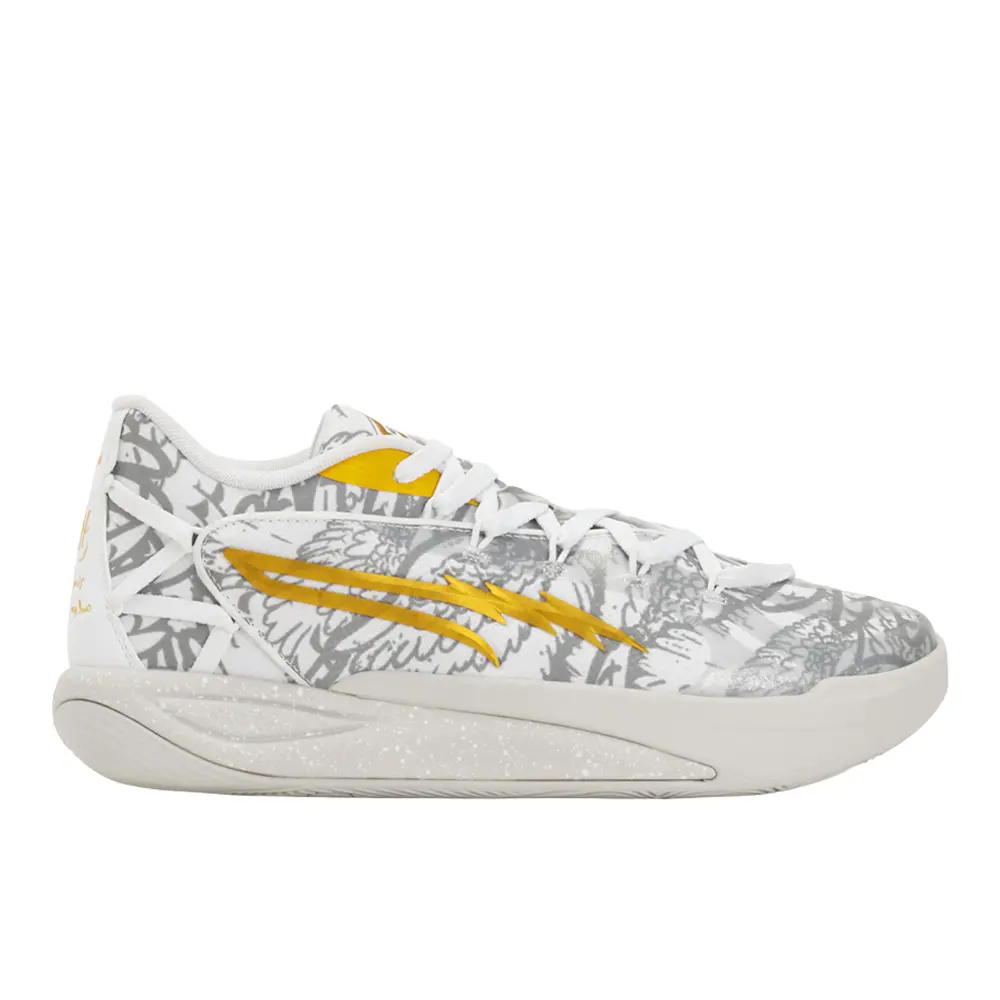 PUMA Womens Hoops X Harry Potter Stewie 4 Basketball Sneakers Shoes - Grey, White