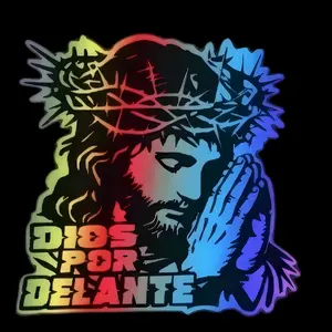 DIOS POR DELANTE Car Sticker, Car Decal
