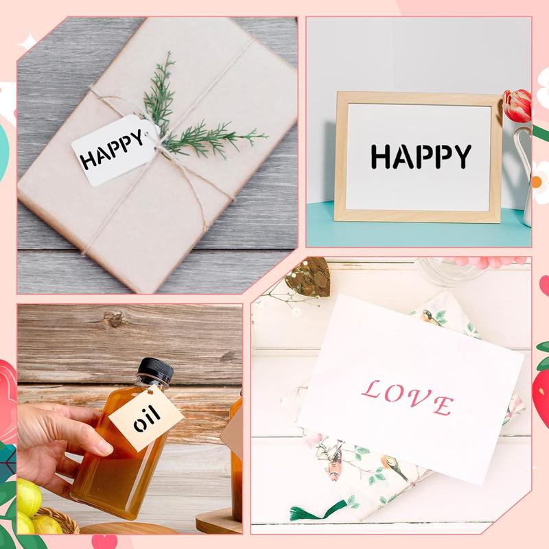 13pcs Plastic Letter Stencils for Painting 1/2 3/4 1 2 Inch Alphabet & Number Templates Reusable Durable Eco-friendly for Journal Notebook Scrapbook Diary Decor Supplies