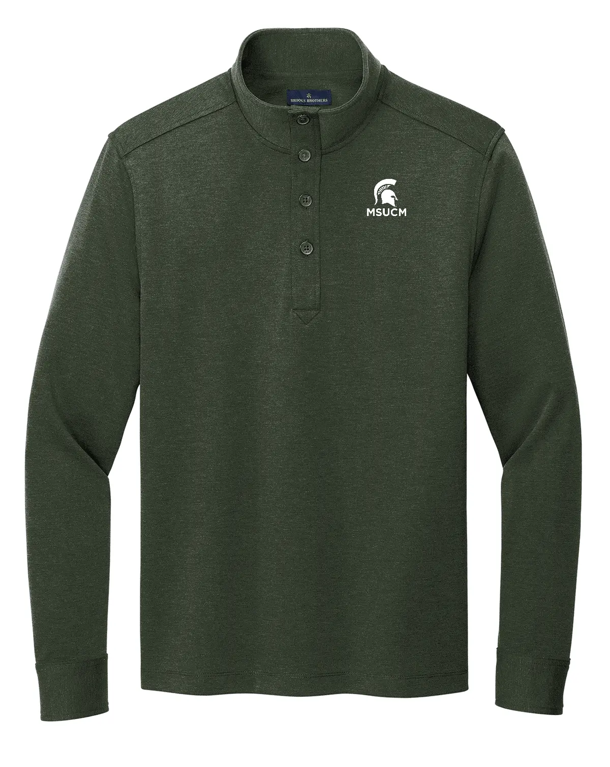 Green MSUCM Brooks Brothers Half Button Sweater