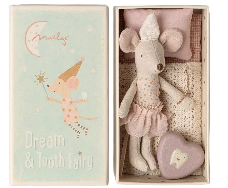 Maileg Tooth Fairy Mouse, Little Sister In Matchbox