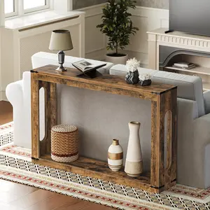 YATINEY Farmhouse Console Table, 47.2 Inches Wooden Sofa Table, Behind Couch Table with Storage, Industrial Hallway Accent Table for Living Room, Entryway, Hallway, Rustic Brown #SummerVibes