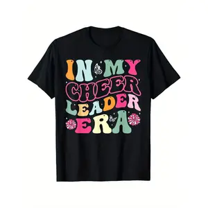 In My Cheerleader Era Cheer Coach Cheerleading Girls T-Shirt for Boy Girl, Soft Fabric, Breathable Short Sleeve Tees