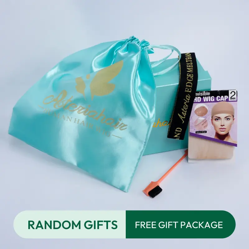 Asteria Hair Gifts With HD Wig Cap & Elastic Band & Brush & Stain bags & Duck Bill Clips