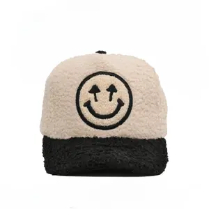 Sherpa Logo Snapback Bone/Black Chenille Embroidered Patch Full Brim Top Back Trucker Hat