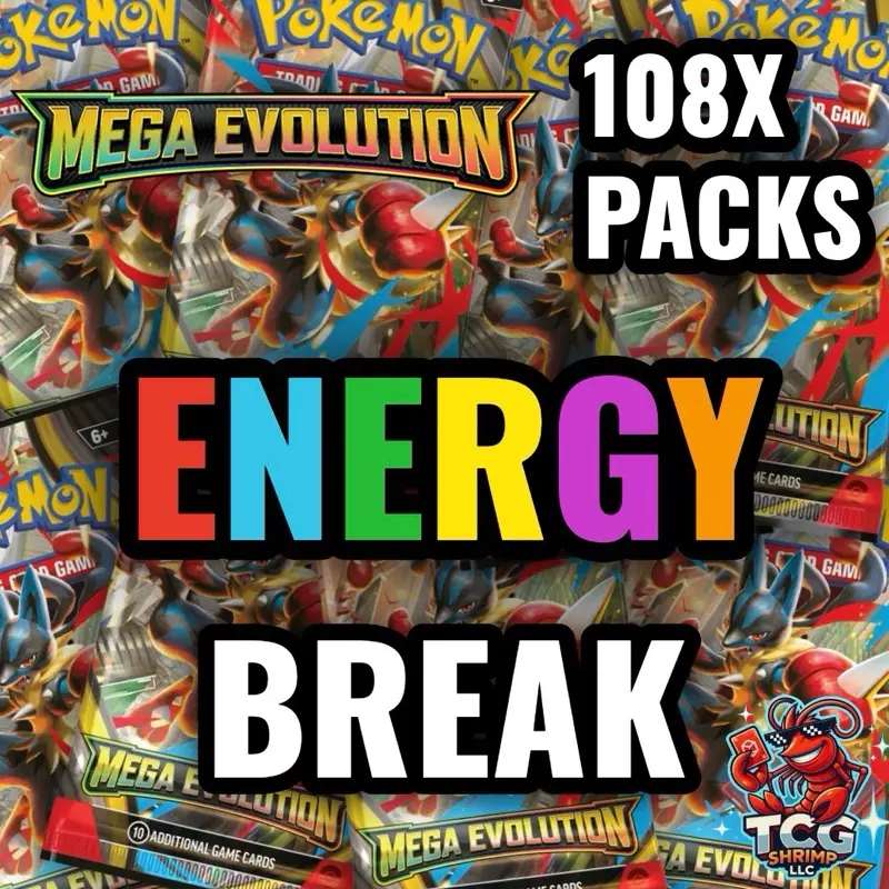 TCG SHRIMP MEGA EVOLUTION (ENERGY BREAK) 108x Pack Break