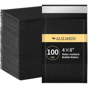 4×8 Inch 100 Pack Small Bubble Mailers Waterproof Padded Envelopes Self Seal Adhesive Shipping Bags for Mailing Cards Jewelry Makeup and Small Business Packaging