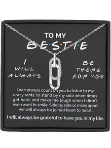 1pcs Interlocking Forever Pendant Necklace with Gift Box and Card, Best Friend Necklace Gift, Friendship Necklace, Christmas Gift, Birthday Gift Jewelry, Jewelry Gift