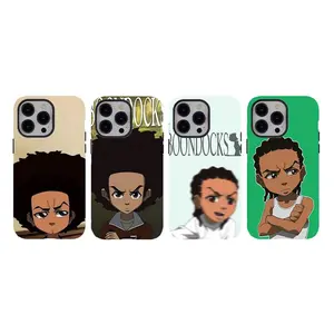 [No magnetic]  The Boondocks Huey Riley Phone Case,Aesthetic Dual-Layer design phone Cover,for iPhone 17 16 15 14 13 12 11 8 7 for Samsung Series,Durable Shockproof Protective hard Cover,perfect gift for fans