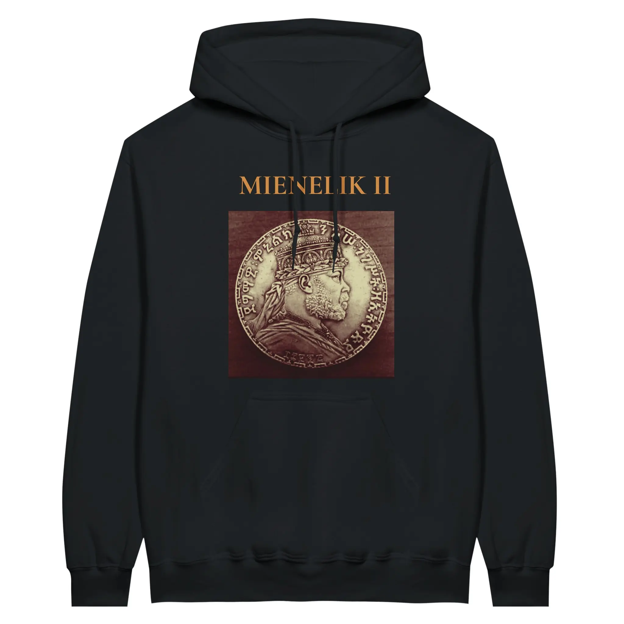 👑 Vintage Menelik II Coin Hoodie – Cozy Heritage Style! 🇪🇹