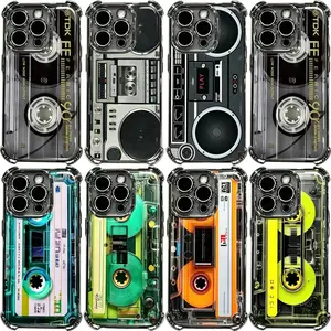 Retro Cassette Tape  Vintage Walkman 2D Pattern Phone Case For iPhone 17 Promax 16 15 14 13 12 11 Plus Pro Max 17Air and Samsung S26 S25 S24 S23 S22 S21 FE Plus Ultra - Anti Drop Full Perfect Aesthetic Printed Soft TPU Case