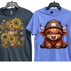 Highland Cow TWO SHIRTS Grab-bag Cute Graphic tee Crewneck