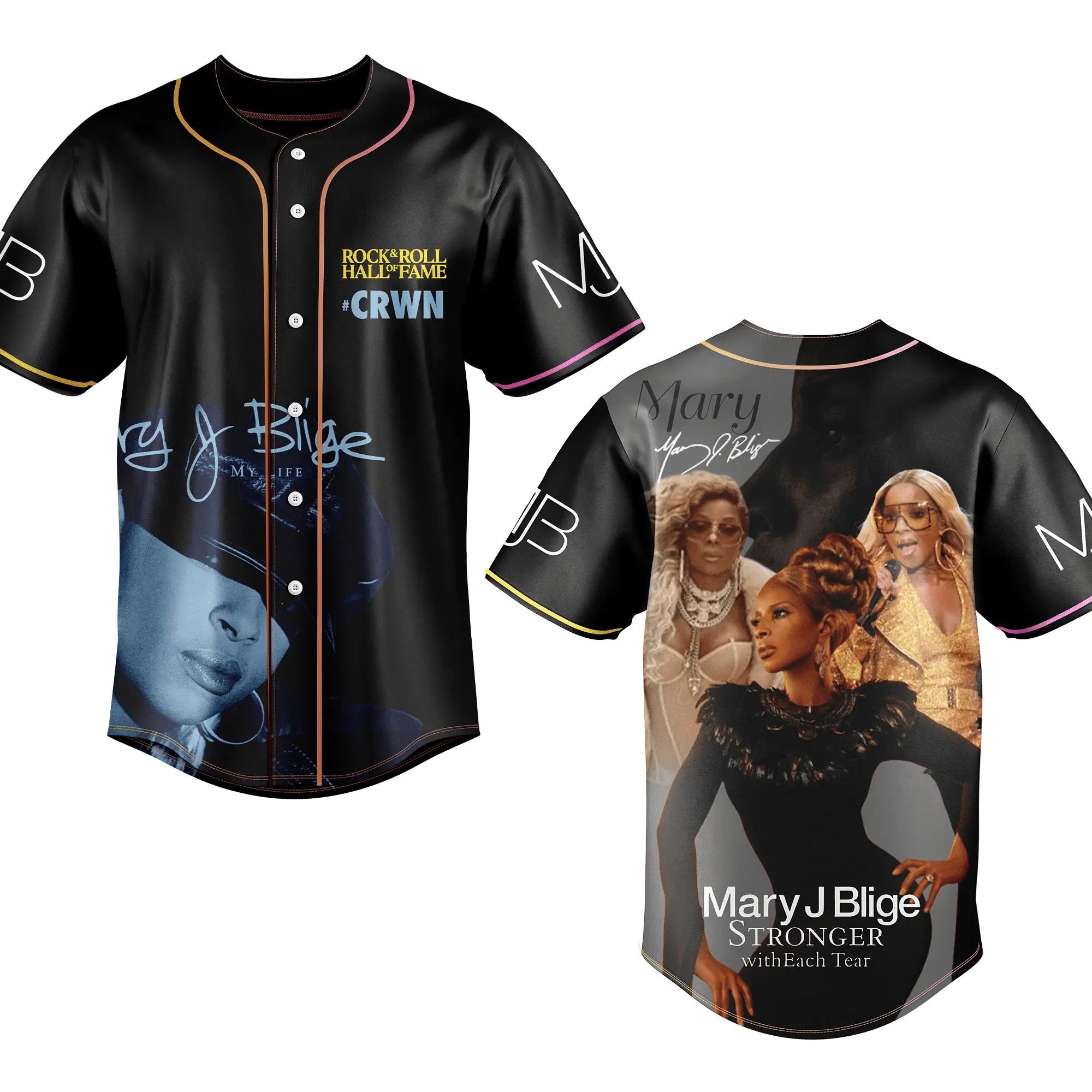 Mary J Blige Style Baseball Jersey -  Baseball Jersey T-Shirt | Must-Have for True Fans!