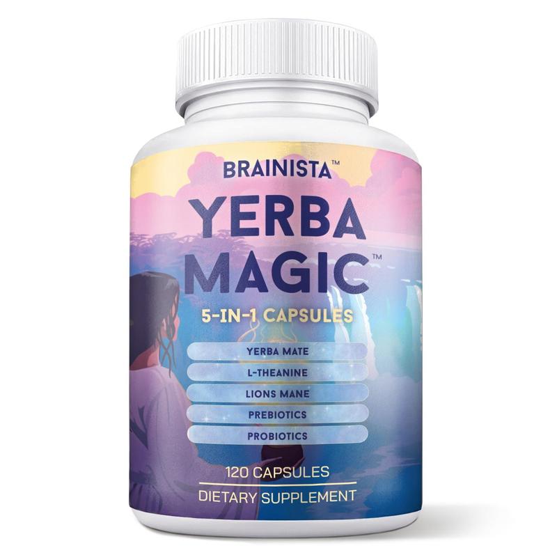 Yerba Magic Capsules – Pure Yerba Mate & 5-in-1 Superblend | Clean Natural Energy | Dietary Supplement | 60 & 120 Capsules Fitness Edible