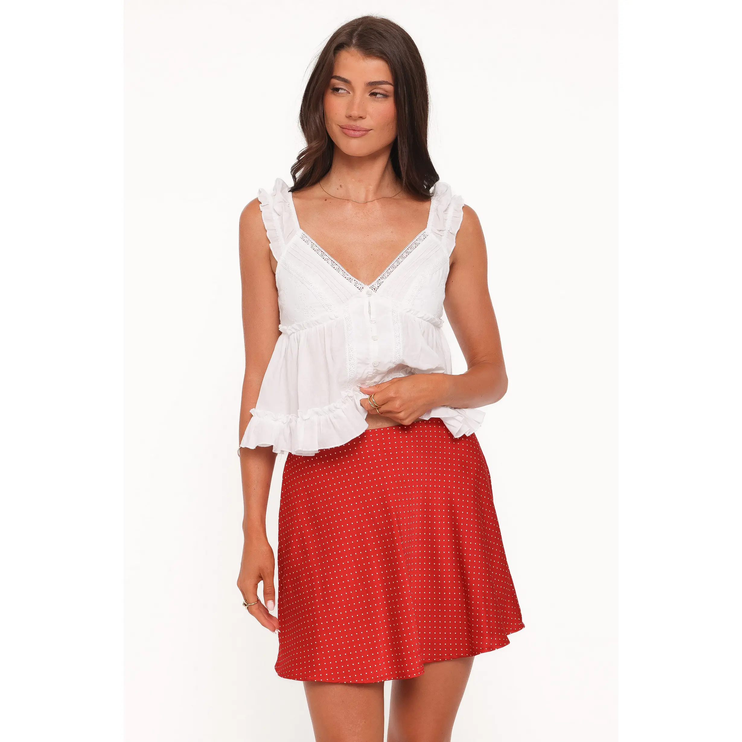 Sabina Skater Skirt - Red Dot