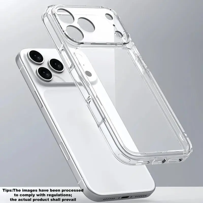 Full Cover Crystal Clear iPhone 17 Pro Max/17 Pro Smartphone Protective Case, Casing, Protective Covers, Patented Anti-Yellow & Virgin PC+TPU, 15FT Military-Grade Drop Protection, Shockproof, Slim Transparent With Lens Protector Accessories