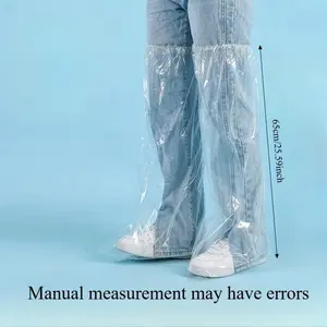 10 Pairs Disposable Rain Boots Extra Long Waterproof Shoe Covers Slip Resistant Heavy Duty PE Material High Sleeve Design Wet Weather Protection for Commuting Outdoor