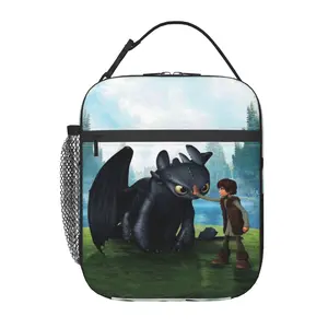 Cute How to train your dragon Insulated Lunch Bag, Funny How to train your dragon toys Lunch Box with Zipper Closure. Ideal for Work, Outdoor Trips Shopping and Picnics Great Personalized Gift for Birthday & Anniversary