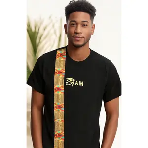 Striped Cultural Eye Am (Black T-Shirt)