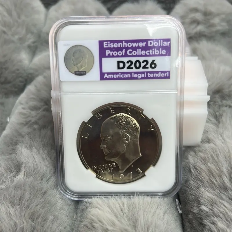 Eisenhower President-Depicting Coin, Sports Collectibles Accessory, Attractive to Collectors, Has Historical Significance, Ideal for Gifting, In Hand at Time of Sale