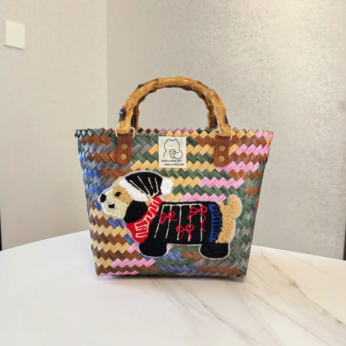 Bamboo handle six colors (black dog ✚ be