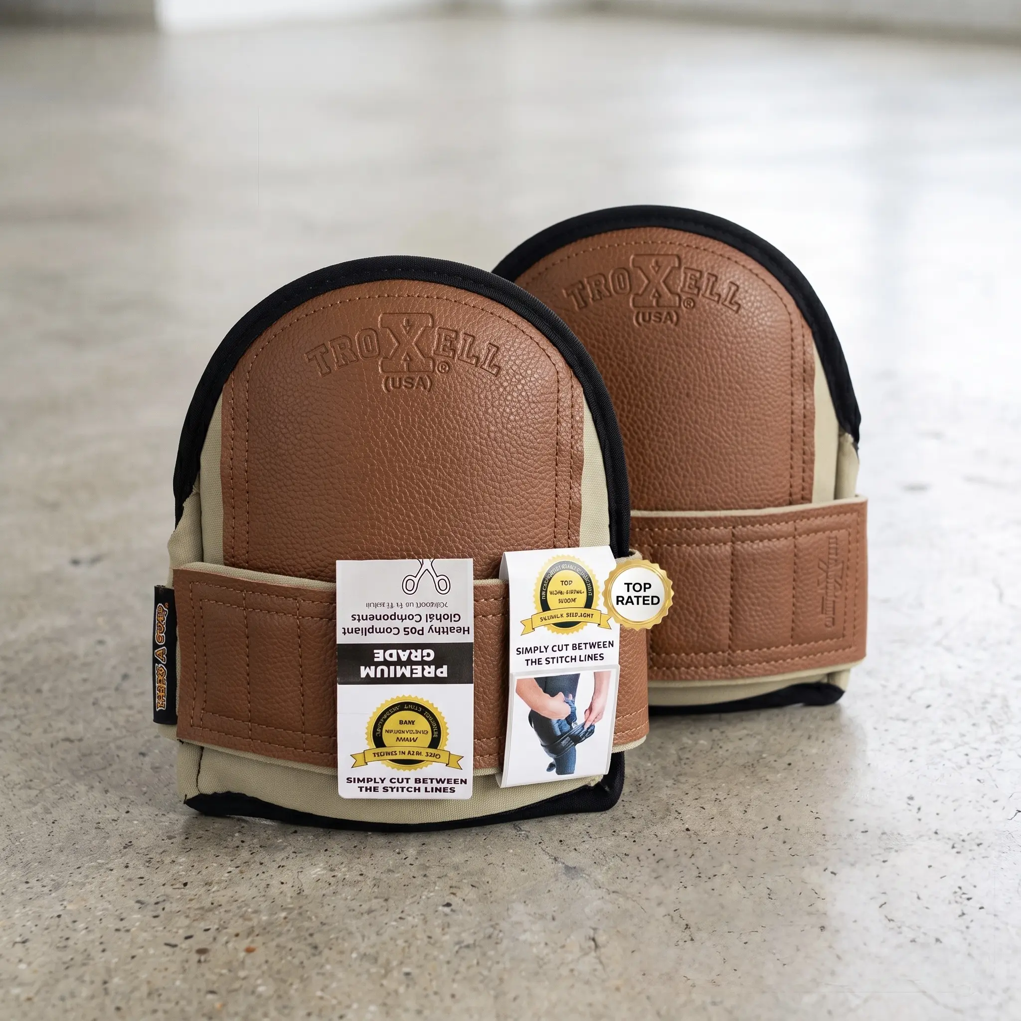TROXELL Heavy Duty Thick Foam Cushioning Knee Pads for Construction and Flooring Work, All-Day Comfort Knee Protection