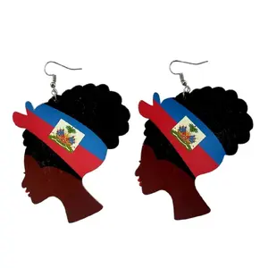 Wearing a blue and red flag black Woman proud