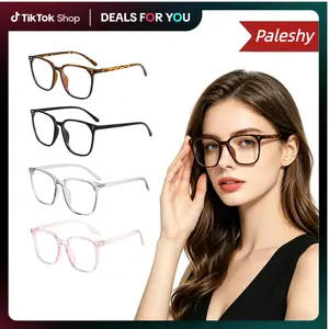 Paleshy 4-Pack Women's Blue Light Blocking Glasses - Anti- Round Face Eyewear Set, 4 Fashion Frame Colors | Internet Celebrity Style Windproof No-Makeup Essential summerwins