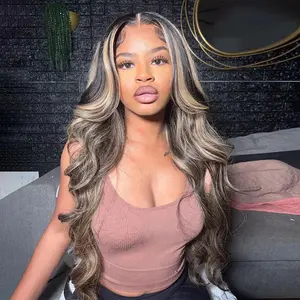 Blonde Highlight Wig Human Hair P1B/27 13x6 13x4 Body Wave Lace Frontal Human Hair Wigs Pre plucked Lace Front Wig Natural Hairline For Woman