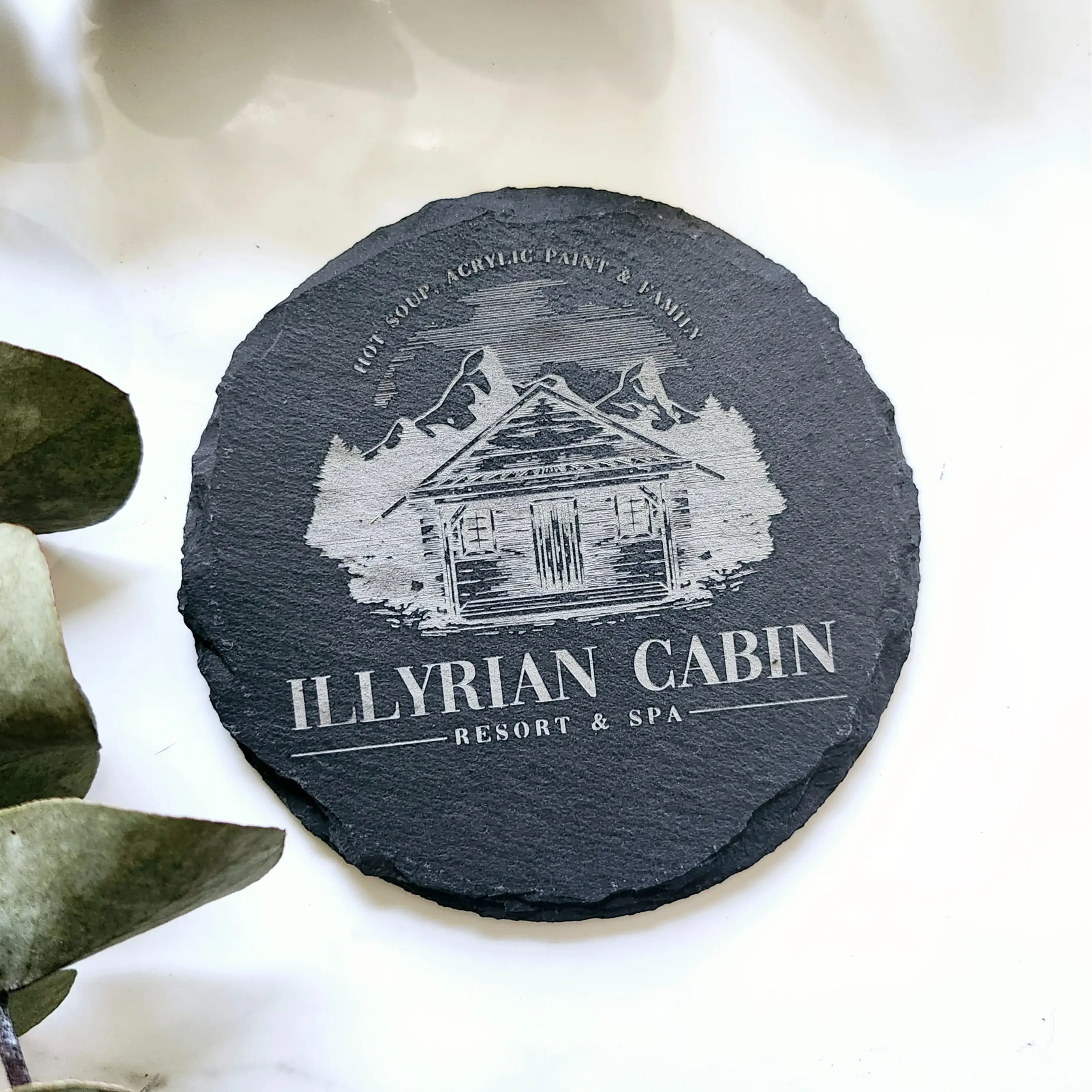 Illyrian Cabin Resort ACOTAR Booktok Slate Engraved Coaster coaster decorative coaster