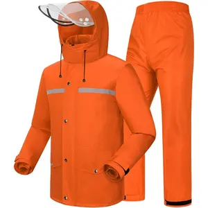 Rain Suit Waterproof Jacket and Pants Hi Vis Raincoat for Men and for All-Sport Work