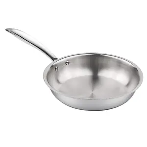 Homegrown Stainless Steel Saute Pan, Large, High-Grade Triply