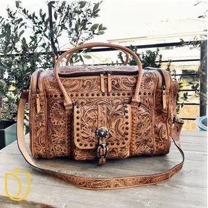 Campbell Hand Tooled Leather Duffel Bag by American Darling