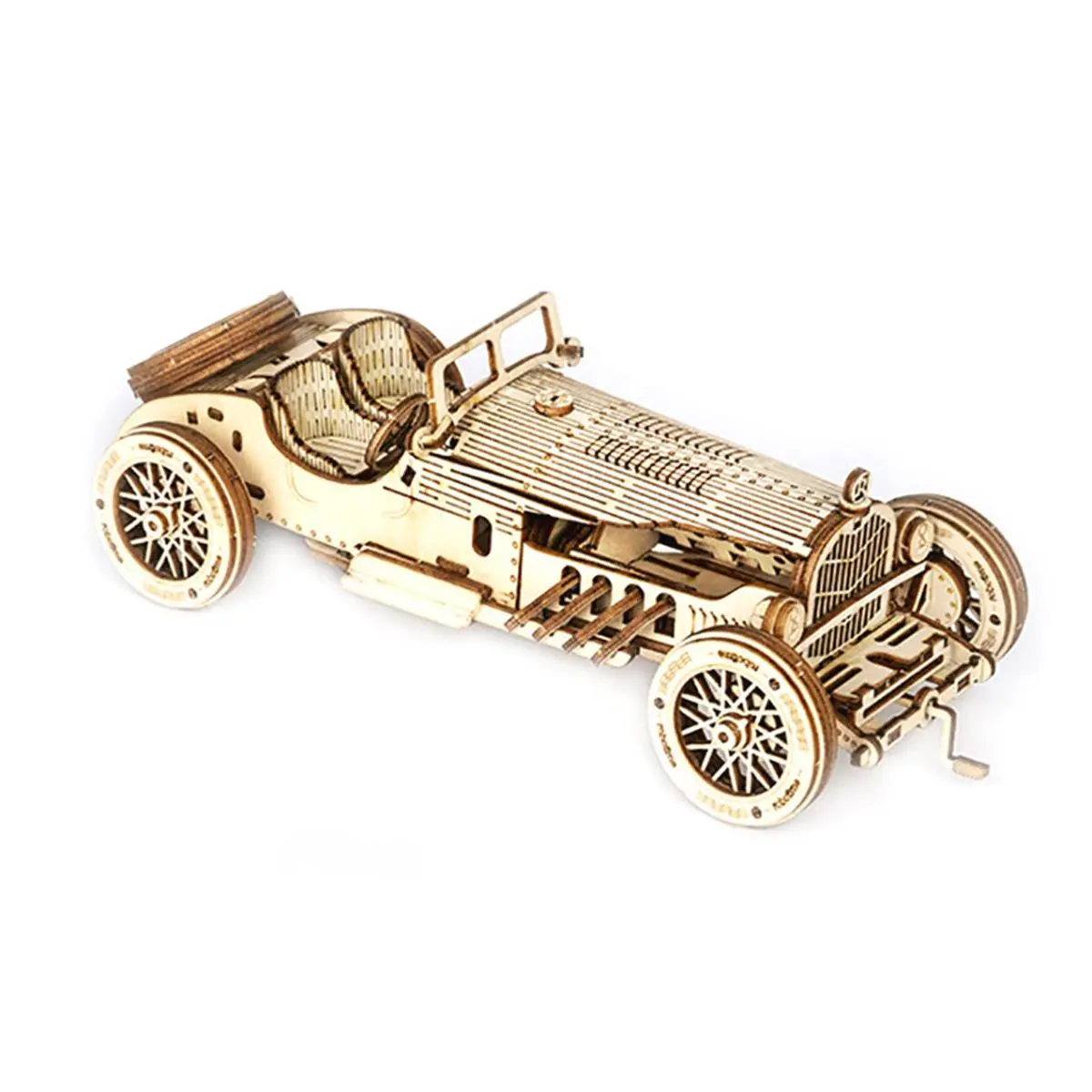 Robotime Wooden 3D Puzzle - V8 Grand Prix Sports Car Scale Model Vehicle Toy, Requires Dexterity, Wooden Puzzle for Creative Play