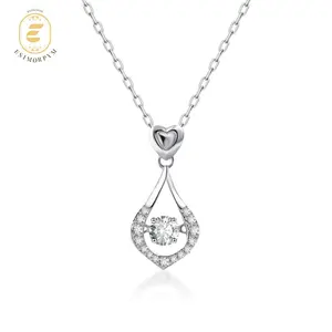 Moissanite Sweetheart Teardrop Pendant Necklace Valentine's Day Wedding Engagement Anniversary Romantic Elegant Gift Daily Wear Mother's Day Gift