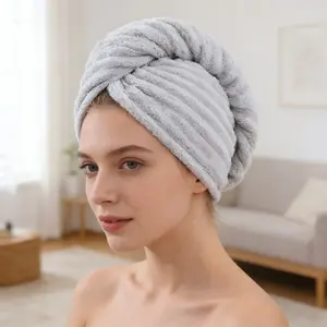Coral Fleece Dry Hair Cap, Soft Absorbent Durable, Women's Dry Hair Towel, Ideal for Curly Long Thick Wet Hair