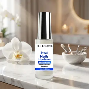 ELL LOUREL Steel Nails Hardener, Keratin + Vitamin Infused Nail Strengthener, Quick Dry Nail Care for Brittle, Thin Nails, Professional Salon Quality, Apply Twice A Week, Perfect Holiday Gift for Nail Lovers, 10ml/0.34fl.oz
