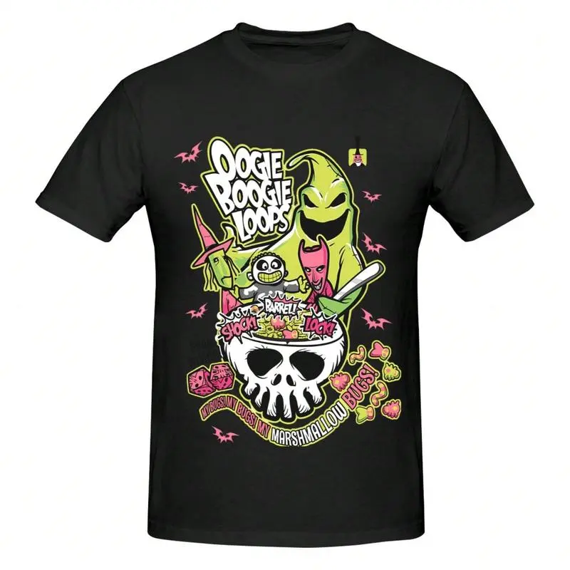 Men's Oogie Cartoon Boogie Loops Crew Neck T-Shirts Leisure Retro Fun Pattern